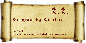 Kutnyánszky Katalin névjegykártya