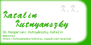 katalin kutnyanszky business card